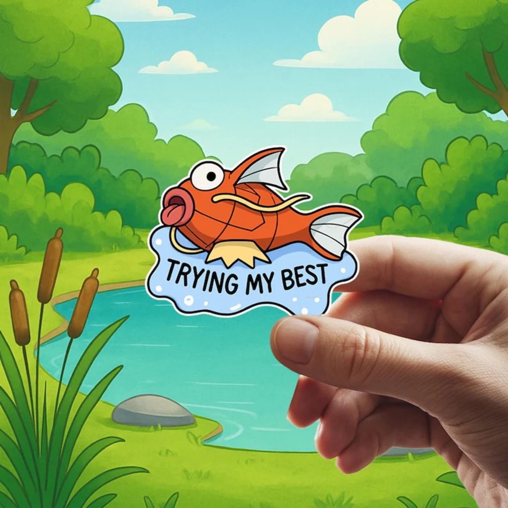 “Trying My Best” Waterproof Vinyl Sticker 5x4cm